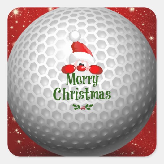Sticker Carré Joy Christmas Golf Ball Sticule Feuille (Devant)