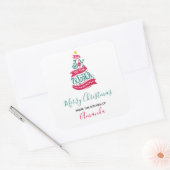 Sticker Carré Joy to the World Christmas Citation Typographie (Enveloppe)