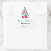 Sticker Carré Joy to the World Christmas Citation Typographie (Sac)