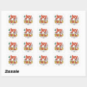 Sticker Carré Joy to the World Retro Cadeau (Feuille)