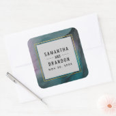 Sticker Carré Joyaux Tons Marbre Enk Motif Mariage (Enveloppe)