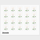 Sticker Carré Joyeuse Easter Pet Bunny Aquarelle Illustration (Feuille)