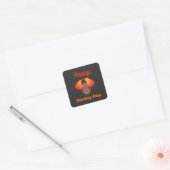 Sticker Carré Joyeuse fête de la dinde (Enveloppe)