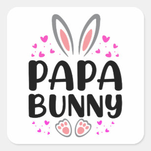 Sticker Carré Joyeuse fête de Pâques - Filles