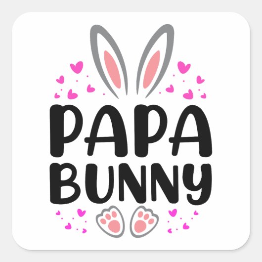 Sticker Carré Joyeuse fête de Pâques - Filles (Devant)