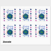 Sticker Carré Joyeuse Journée de la Terre (Feuille)