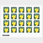 Sticker Carré Joyeuse Marche d'anniversaire sur Sunshine Rose #1 (Feuille)
