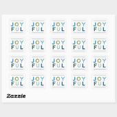 Sticker Carré Joyeuse Moderne Bleu Vert Lettres Vacances (Feuille)