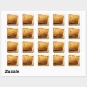 Sticker Carré Joyeuse Pâque ! Matza d'or (Feuille)