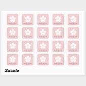 Sticker Carré Joyeuse pâques rose personnalisée (Feuille)