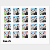 Sticker Carré Joyeuse peinture de petit cochon (Feuille)