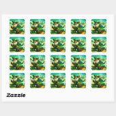 Sticker Carré Joyeuse Saint-Patrick colorée (Feuille)
