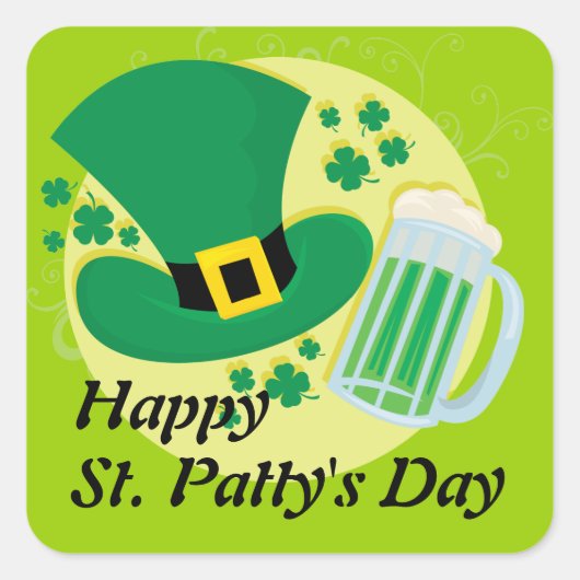 Sticker Carré Joyeuse Saint-Patricks Day ! (Devant)