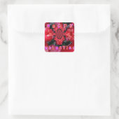 Sticker Carré Joyeuse Saint Valentin Red Infinity Art Rose (Sac)