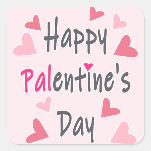 Sticker Carré Joyeuse Saint-Valentin Saint-Valentin (Devant)