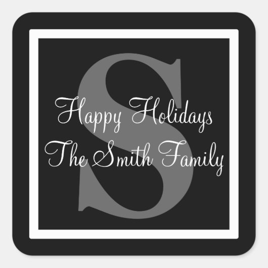 Sticker Carré Joyeuses fêtes (Devant)