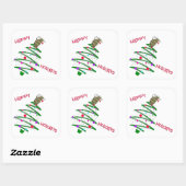 Sticker Carré Joyeuses fêtes (Feuille)