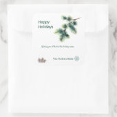 Sticker Carré Joyeuses fêtes Conifer votre nom d'entreprise Logo (Sac)