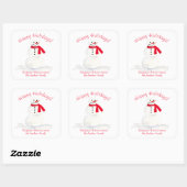 Sticker Carré Joyeuses fêtes jolies souriantes Noël des neiges (Feuille)