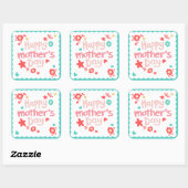 Sticker Carré Joyeuses fleurs de la Fête des Mères (Feuille)