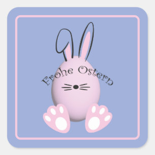 Sticker Carré Joyeuses Pâques Frohe Ostern