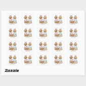 Sticker Carré Joyeuses Pâques Goldendoodle Chiens (Feuille)