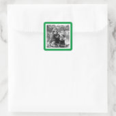 Sticker Carré Joyeuses vacances Design vert (Sac)