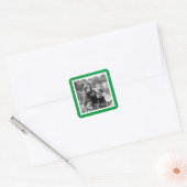Sticker Carré Joyeuses vacances Design vert (Enveloppe)