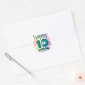 Sticker Carré Joyeux 10e anniversaire (Enveloppe)