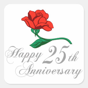 Sticker Carré Joyeux 25e Anniversaire