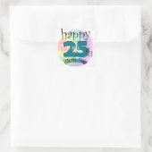 Sticker Carré Joyeux 25e anniversaire (blauw) (Sac)