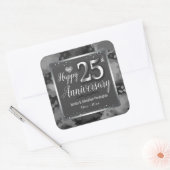 Sticker Carré Joyeux 25e anniversaire de Mariage (Enveloppe)