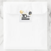 Sticker Carré Joyeux 30e anniversaire de mariage avec des ballon (Sac)