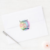 Sticker Carré Joyeux 3e anniversaire (roze) (Enveloppe)