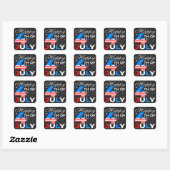 Sticker Carré Joyeux 4 juillet-97958 (Feuille)