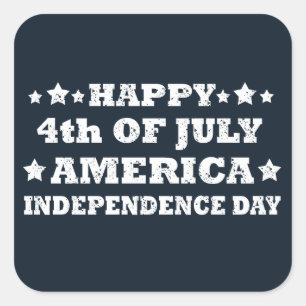 Sticker Carré Joyeux 4 juillet Amérique