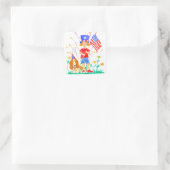 Sticker Carré Joyeux 4 Juillet Chien Hound (Sac)