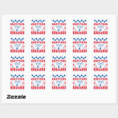 Sticker Carré Joyeux 4e étoiles et rayures ID138 (Feuille)