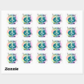 Sticker Carré Joyeux 65e anniversaire (blauw) (Feuille)