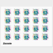 Sticker Carré Joyeux 85e anniversaire (blauw) (Feuille)