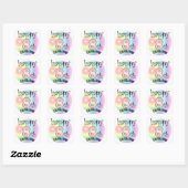 Sticker Carré Joyeux 8e anniversaire (roze) (Feuille)