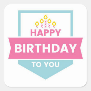 Sticker Carré Joyeux anniversaire