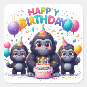 Sticker Carré Joyeux anniversaire