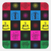 Sticker Carré Joyeux anniversaire (Devant)