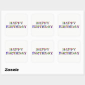 Sticker Carré Joyeux anniversaire (Feuille)