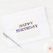Sticker Carré Joyeux anniversaire (Enveloppe)