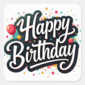 Sticker Carré Joyeux anniversaire (Devant)