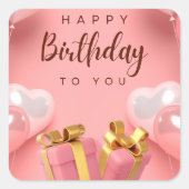 Sticker Carré Joyeux anniversaire (Devant)