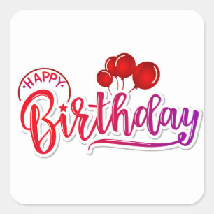 Sticker Carré Joyeux anniversaire