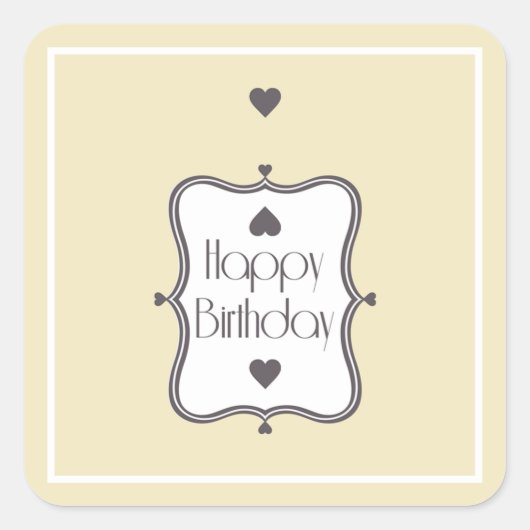 Sticker Carré Joyeux anniversaire (Devant)
